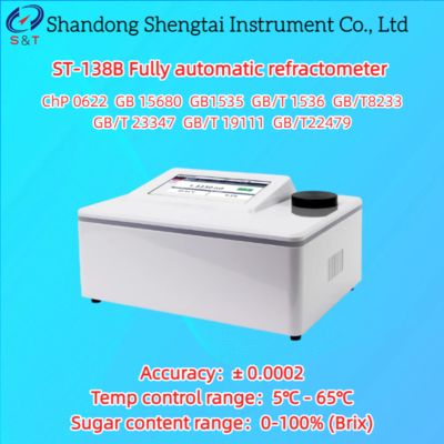 Fully Automatic Refractometer Range 1.3000-1.7000nD 5℃ - 65℃ Wavelength 589nm ChP 0622
