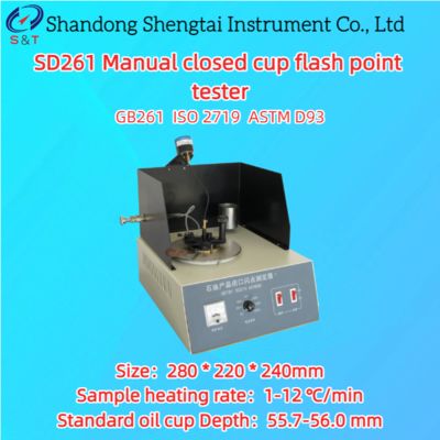 Manual Closed Cup Flash Point Tester Heating 1-12 ℃/Min Diesel Thermal Oil ASTMD 93