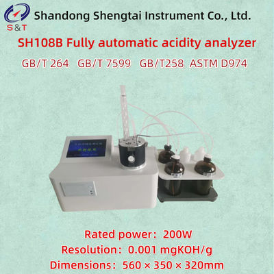 Aceite de transformador analizador de acidez totalmente automático ASTM D974 Rango 0,001 ~ 2,0 MgKOH/G