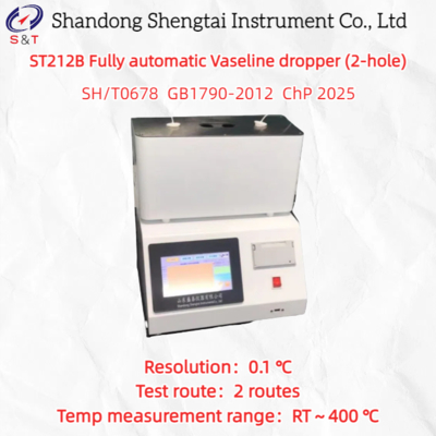 ST212B Probador totalmente automático del punto de caída de vaselina con resolución de 0,1 °C y cumplimiento de GB1790