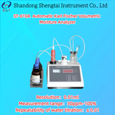 ST-610A Analisador automático de humedad Karl Fischer con rango de 30 ppm-100% y resolución de 0.01 ml