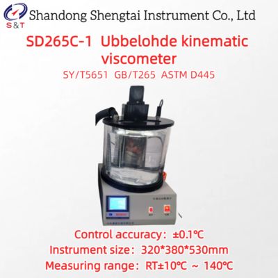 ±0.1℃ Ubbelohde Kinematic Viscometer RT±10-140℃ Range 0.24-100000mm2/S ASTM D445