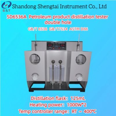 Probador de destilación de gasolina RT ~ 400℃ Doble orificio Pantalla digital LED ASTM D86