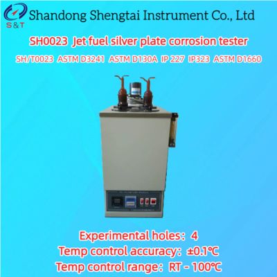 Probador de corrosión de placa de plata para combustible de aviación, 4 orificios, sensor PT100, RT - 100℃ ASTM D3241