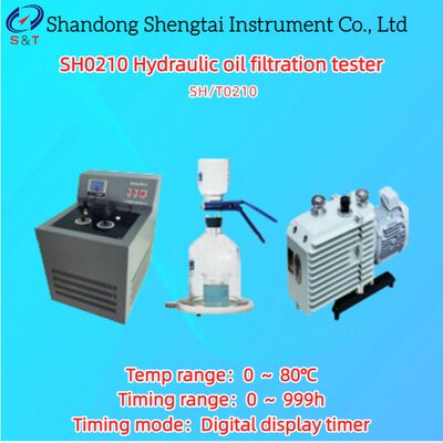 Probador de filtración de aceite hidráulico 0 ～ 80℃ Temporización 0 ～ 999h Sensor PT100 SH/T 0210