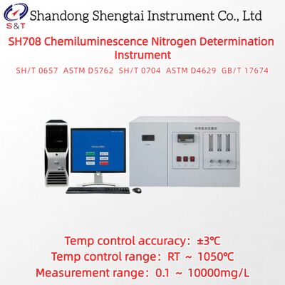 Instrumento de determinación del nitrógeno por quimioluminiscencia 0.1     10000 mg/L ASTM D4629