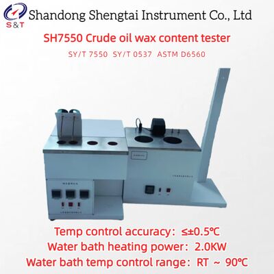 4 agujeros Tester de contenido de cera de petróleo crudo Baño de agua RT °C 90 LED pantalla digital ASTM D6560