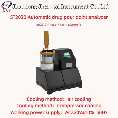 Analista automático del punto de vertido de fármacos Refrigeración del aire -30 °C~+80 °C Velocidad del motor 1200 r/min ST203B