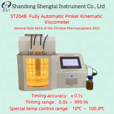 Viscosímetro cinemático automático rosa 10 ~ 100 ℃ Medida 0.6 ~ 17000 mm²/s ST204B