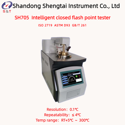 Intelligent Closed Flash Point Tester RT+5℃ ～ 300℃ Electric Ignition PT100 Platinum Resistance ASTM D93
