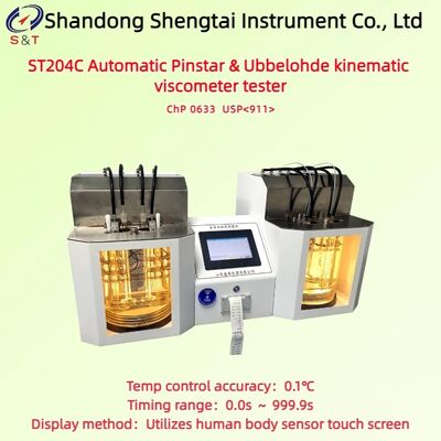 Analizador de viscosímetro cinemático automático Ubbelohde 0,6 ~ 1000 mm²/s Cronometraje 0,0 s ~ 999,9 s USP 911