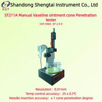 Analizador Manual de Penetración de Cono para Ungüento de Vaselina Mearsure 0 - 70mm Control de Temperatura 25 ± 0.1℃ EP 2.9.9