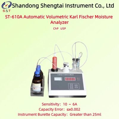 Analizador de humedad Karl Fischer volumétrico automático Prueba 30ppm ~ 100% Sensibilidad 10 ~ 6A ChP 2025
